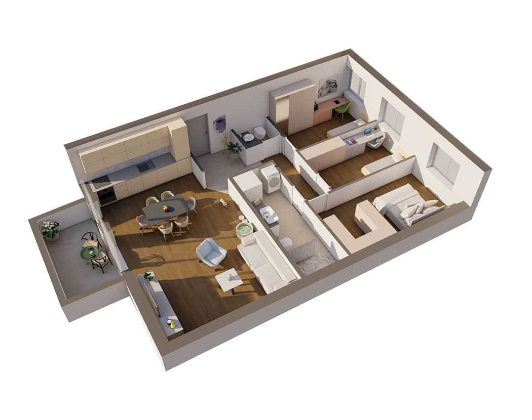 3D model stana 3 na 1.katu