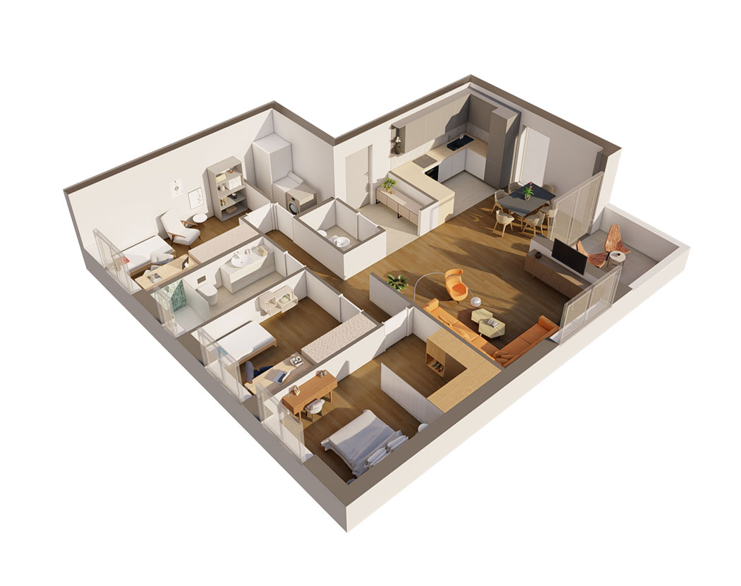 3D model stana 4 na 1.katu